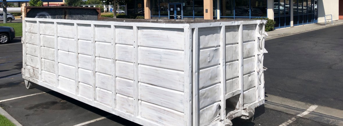Dumpster being rented in Boston Market in Saugus